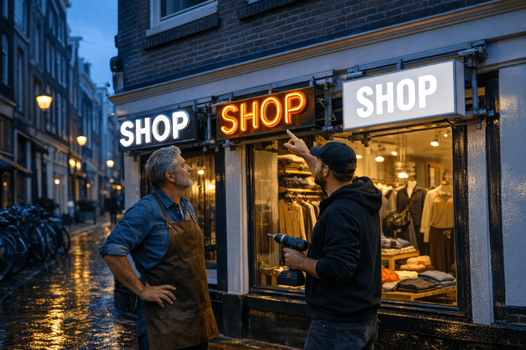 Hoe kies je het juiste type lichtreclame (LED, neon of lichtbak) voor jouw winkelpand?