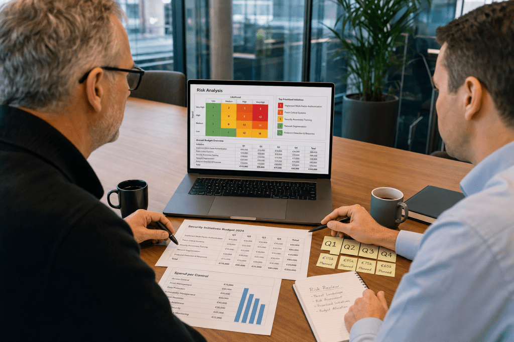 Hoe voer je een IT security risicoanalyse uit en vertaal je de uitkomsten naar concrete prioriteiten en budget voor het komende jaar?