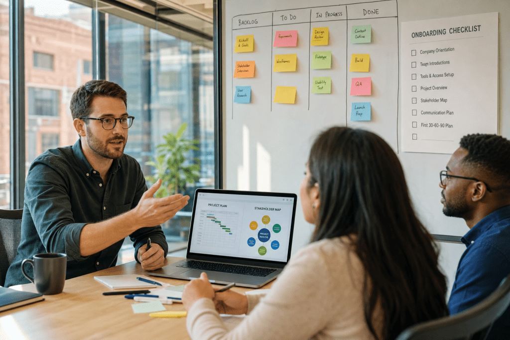 Hoe zorg je voor een snelle en soepele onboarding wanneer je een projectmanager inhuurt, zodat hij of zij in de eerste weken direct waarde&nbsp;levert?